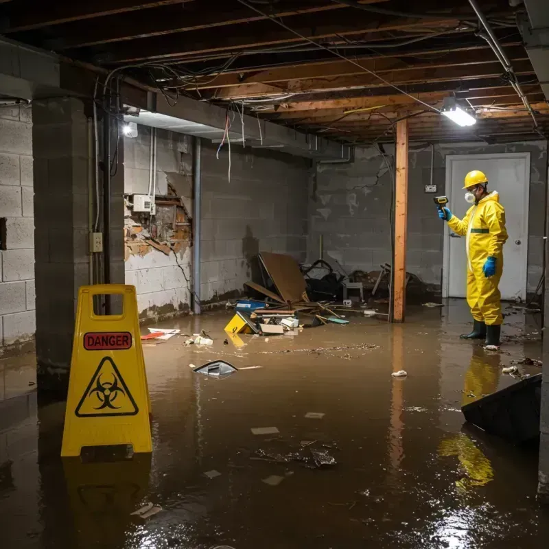 Flooded Basement Electrical Hazard in Coles County, IL Property